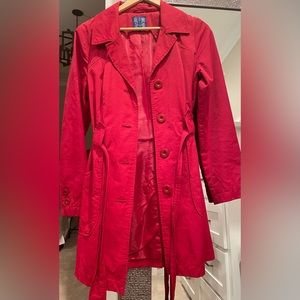 Red raincoat